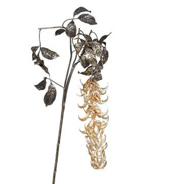 FLEUR TROPICALE  artificielle 137 cm or et noir