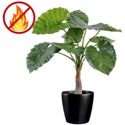 Alocasia artificiel ignifugé en pot
