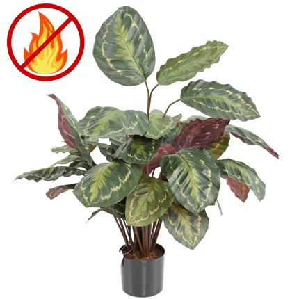 Calathéa artificiel panaché ignifugé