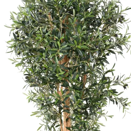 OLIVIER artificiel NEW tronc noueux 170 cm  (olives noires) ANTI FEU - feuillages