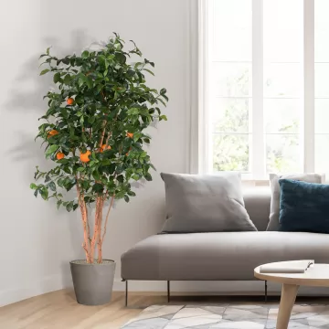 ORANGER artificiel NEW 180 cm ANTI FEU dans un salon