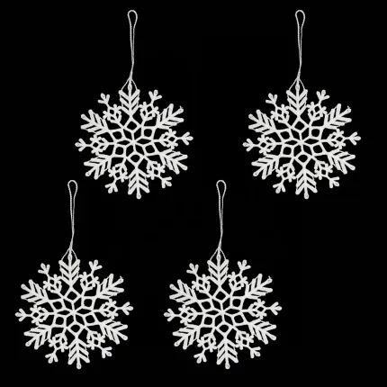 FLOCON Neige artificielle 12 cm par 4 pièces