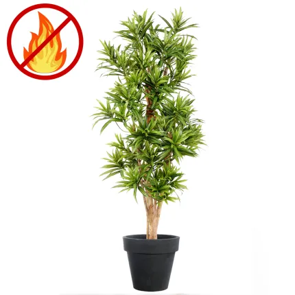 Dracena artificiel (ou DRACAENA) Reflexa new 150 ou 180 cm ANTI FEU vert dans un pot rond