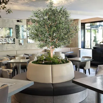 OLIVIER artificiel NEW TETE large (olives noires) 210 cm ANTI FEU