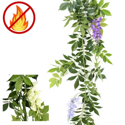 guirlande GLYCINE artificielle réaliste ignifugée
