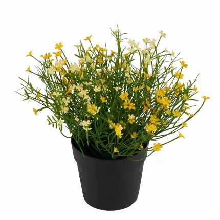 MARGUERITE MINI artificielle jaune 20 cm en pot