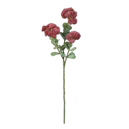 SEDUM artificiel rose foncé 56 cm avec sa tige