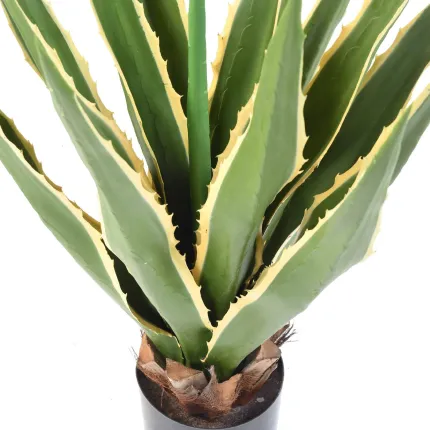 AGAVE FURCRAEA artificielle vert jaune  80 et 110 cm vu d'en haut