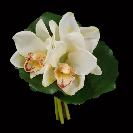 bouquet artificiel ORCHIDEE 20 cm crème