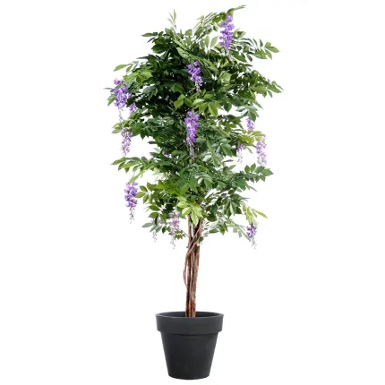 GLYCINE artificielle LIANES  new de 110 à 180 cm lavande en pot