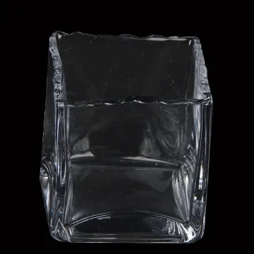 vase cube dentelé 8 x 8 cm