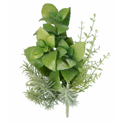bouquet Herbes aromatiques BASILIC THYM ROMARIN artificiel 25 cm