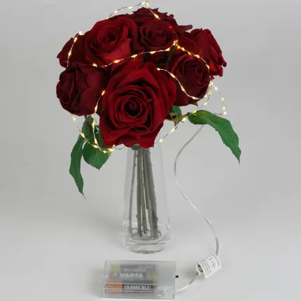 Guirlande électrique micro LED 159 cm piles - dans bouquet de  roses