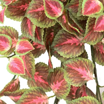 COLEUS artificiel 95 cm vert rouge - détails