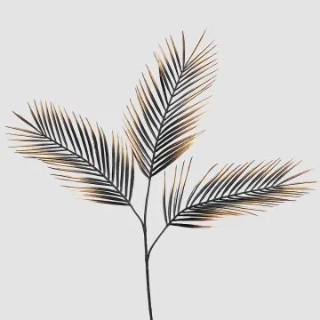 FEUILLE DE PALMIER artificiel ARECA 80 cm  noir pointe or