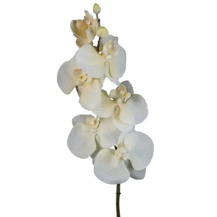 Orchidée PHALAENOPSIS artificielle pailletée 73 cm fond blanc