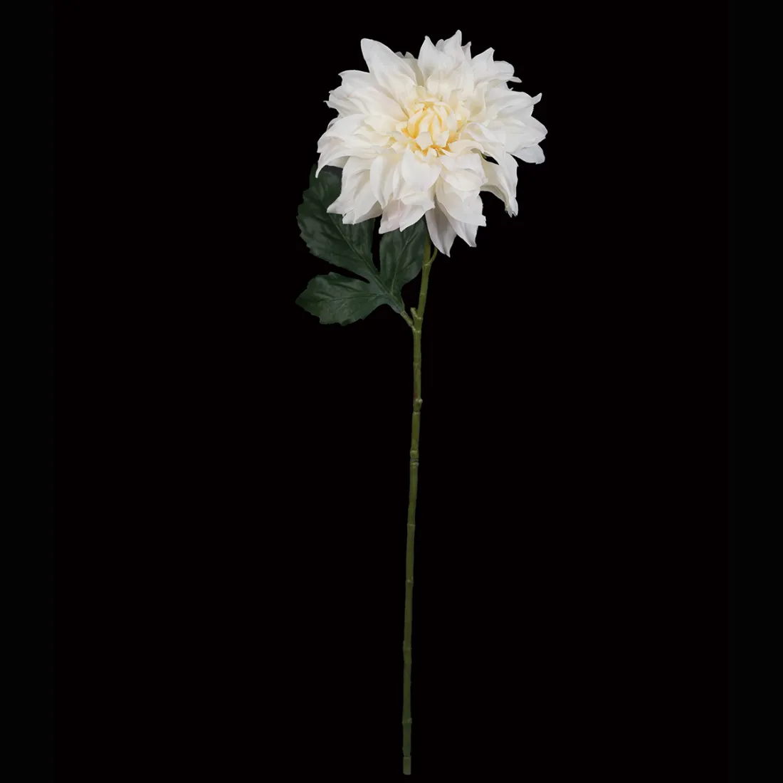 DAHLIA artificiel 60 cm blanc crème en tige