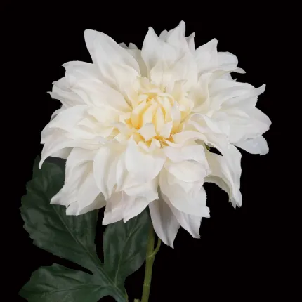 DAHLIA artificiel 60 cm blanc crème - fleur