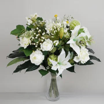 bouquet artificiel blanc 60 cm