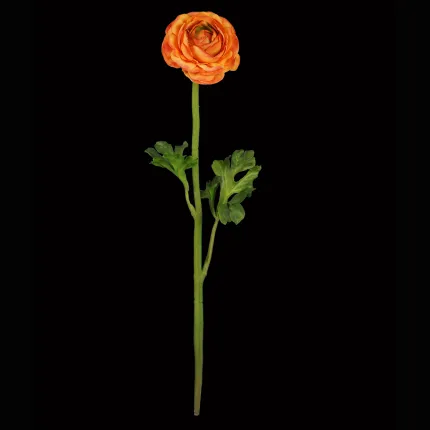 RENONCULE artificielle  46 cm orange en tige