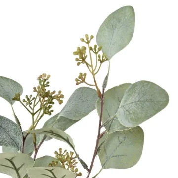 feuillage artificiel EUCALYPTUS 90 cm - feuilles et fruits détails
