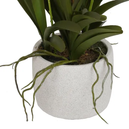 Pot déco pour l'orchidée vanda artificielle blanche