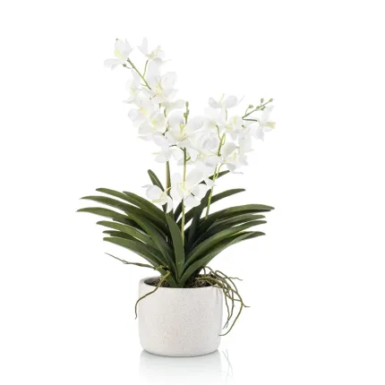 Fausse orchidée Vanda blanche H60cm en pot