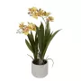 ORCHIDEE artificielle oncidium jaune en pot 47 cm - de face