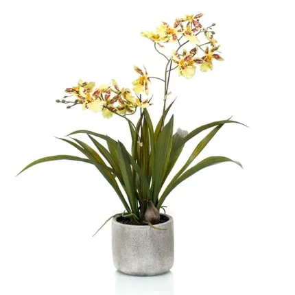 ORCHIDEE artificielle oncidium en pot 47 cm jaune