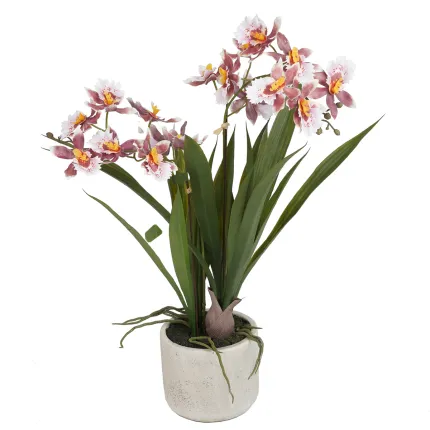 ORCHIDEE artificielle oncidium en pot 47 cm burgundy