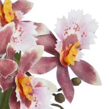 ORCHIDEE artificielle oncidium en pot 47 cm burgundy - détails des fleurs