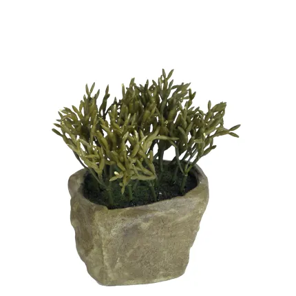 Succulente artificielle sur fausse rocaille 14 cm - crassula artificiel de dos