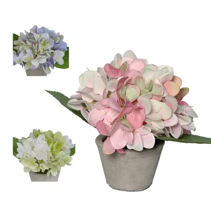 HORTENSIA artificiel 15 cm en pot