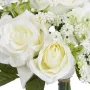 bouquet artificiel de ROSES et Gypsophiles 28 cm crème - détails