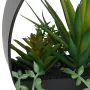 composition SUCCULENTE artificielle 20 cm dans coupe noir zinc - détails
