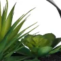 composition SUCCULENTE artificielle 20 cm dans coupe noir zinc - succulentes