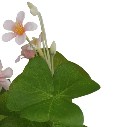 TREFLE OXALIS artificiel fleuri en pot 36 cm vert - feuillage
