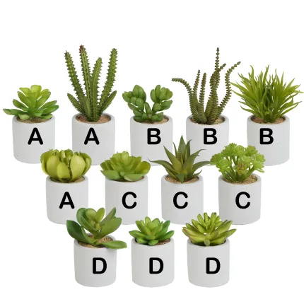 Succulente artificiel EN POT de 9 à 15 cm vendu par 3 - Avec différents modèles
