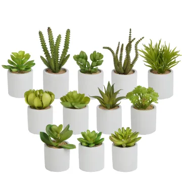 Succulente artificiel EN POT de 9 à 15 cm vendu par 3