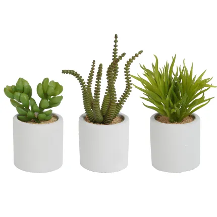 Succulente artificiel EN POT de 9 à 15 cm vendu par 3