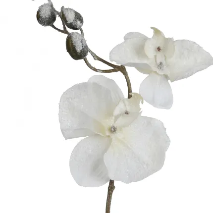Orchidée PHALAENOPSIS artificielle givrée 72 cm - fleurs