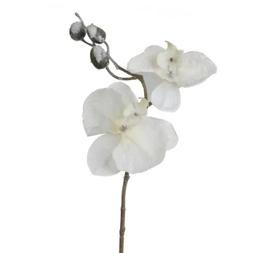 Orchidée PHALAENOPSIS artificielle givrée 72 cm