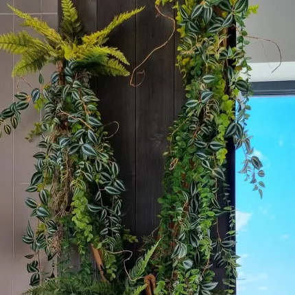 TRADESCANTIA artificiel vert violet 70 et 110 cm - en situation