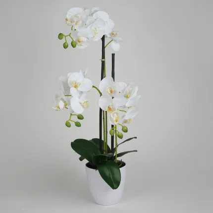 Orchidée PHALAENOPSIS artificielle en pot 60 cm