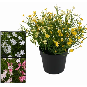 MARGUERITE MINI artificielle 20 cm en pot - 3 couleurs