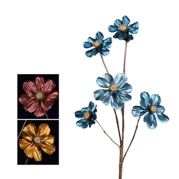 COSMOS artificiel métallique 70 cm - 3 couleurs