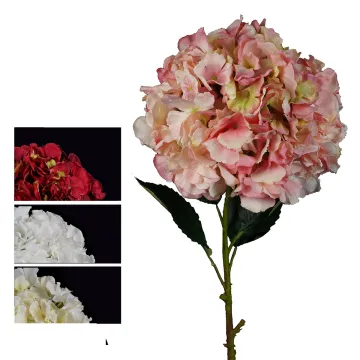 HORTENSIA artificiel 90 cm - 4 couleurs