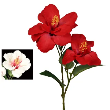 HIBISCUS artificiel 65 cm - 2 couleurs
