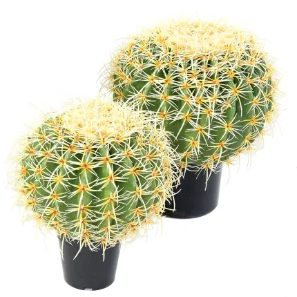 CACTUS artificiel baril d'or diam 30 à 37 cm 2 tailles