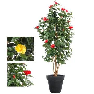 HIBISCUS artificiel 110 et 150 cm - 2 couleurs